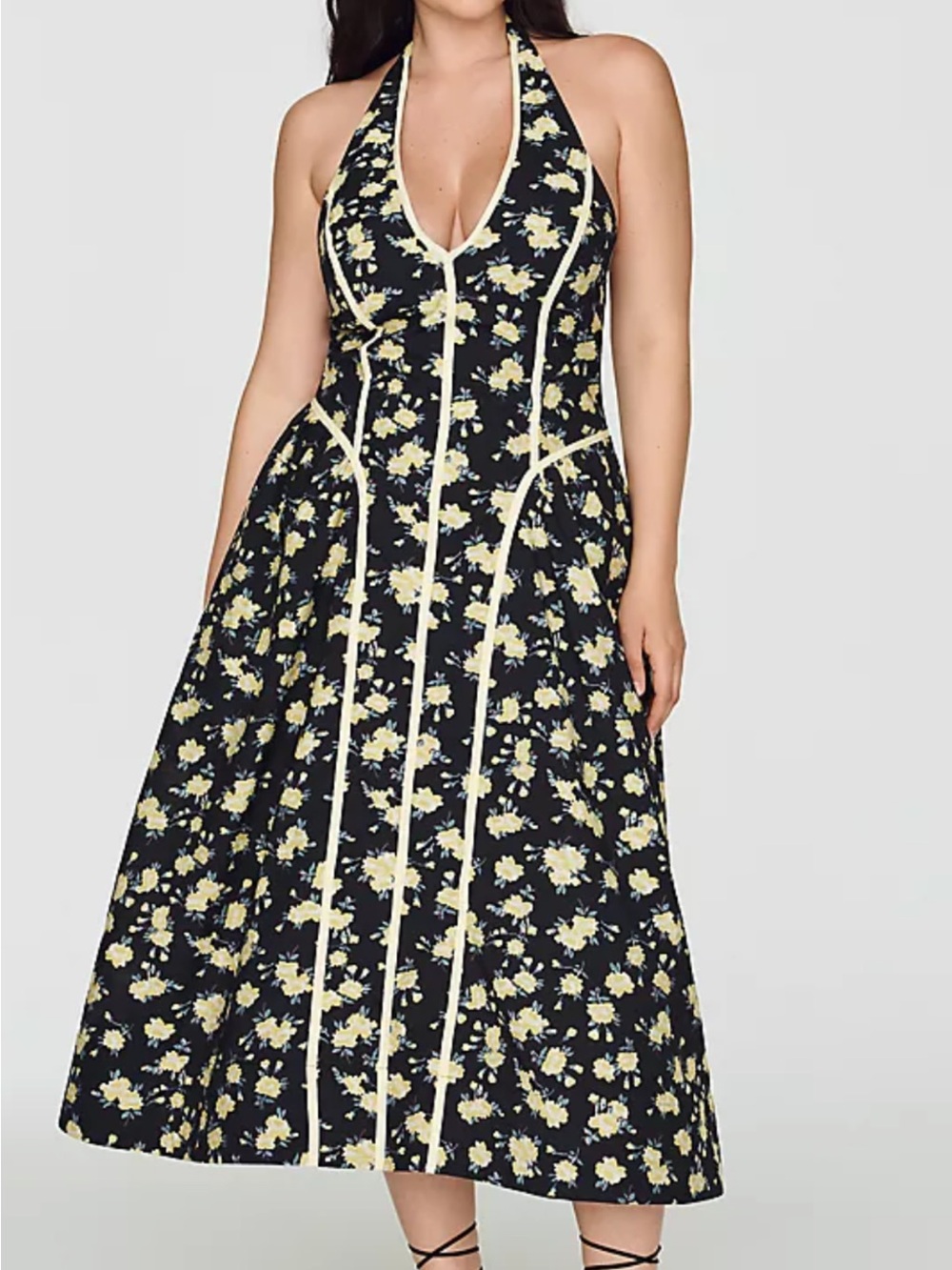 Maeve By Anthropologie Halter V-Neck Fit & Flare Midi Dress